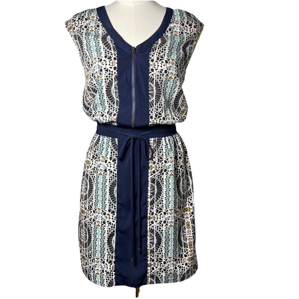 Adelyn Rae | Sleeveless Print Mini Dress | Women’s Size 6 | Navy & Multi pattern
